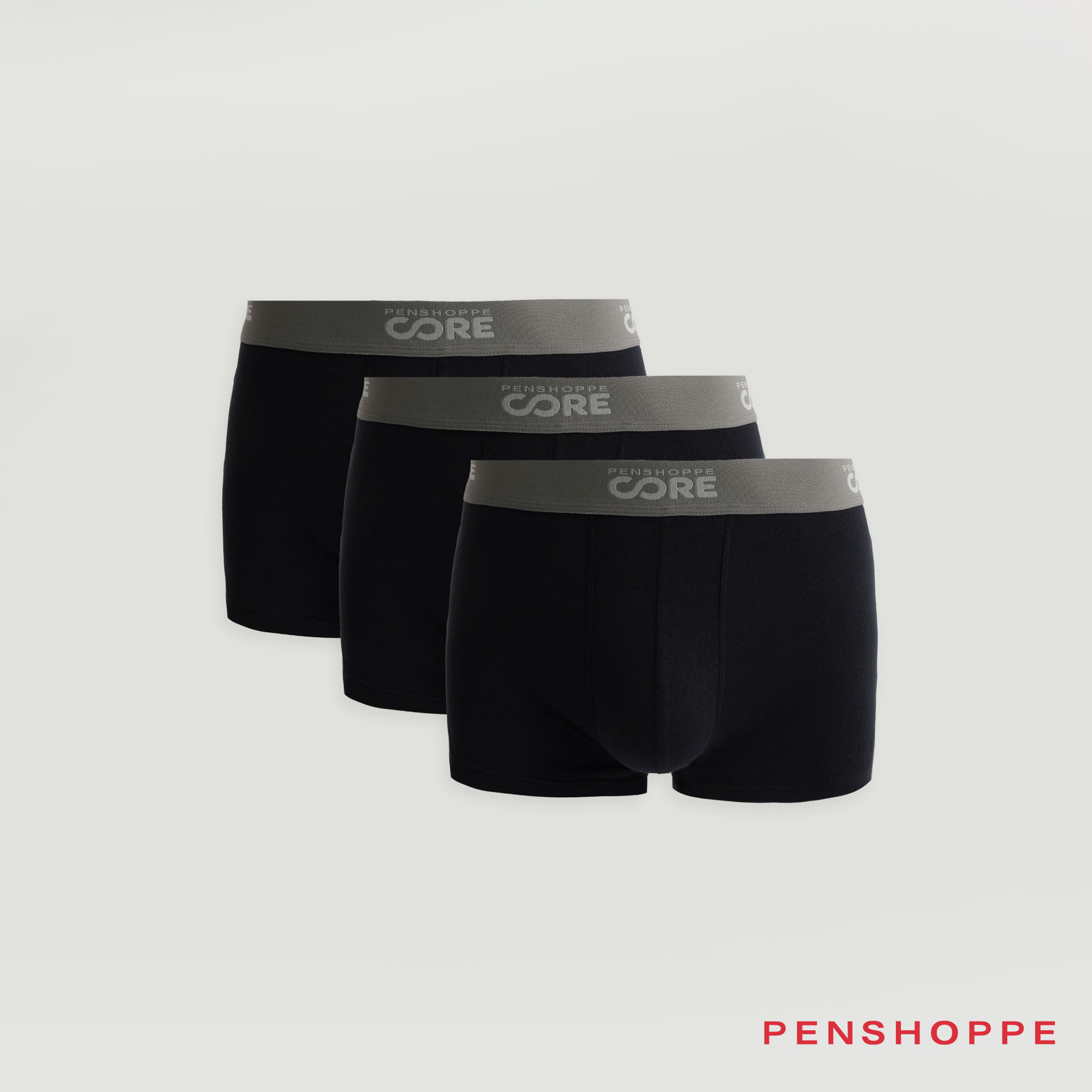 Penshoppe Core Classic Briefs For Men (Black/Charcoal/White