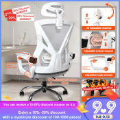 Gaming Chair Ergonomics Chair Mesh Chair Office Chair Computer Korean Chair Fully Adjustable Reclining with Footrest Chair 3D Ergonomic Chair