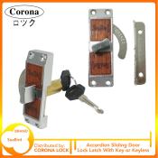 Accordion Sliding Door Lock Latch With Key or Keyless