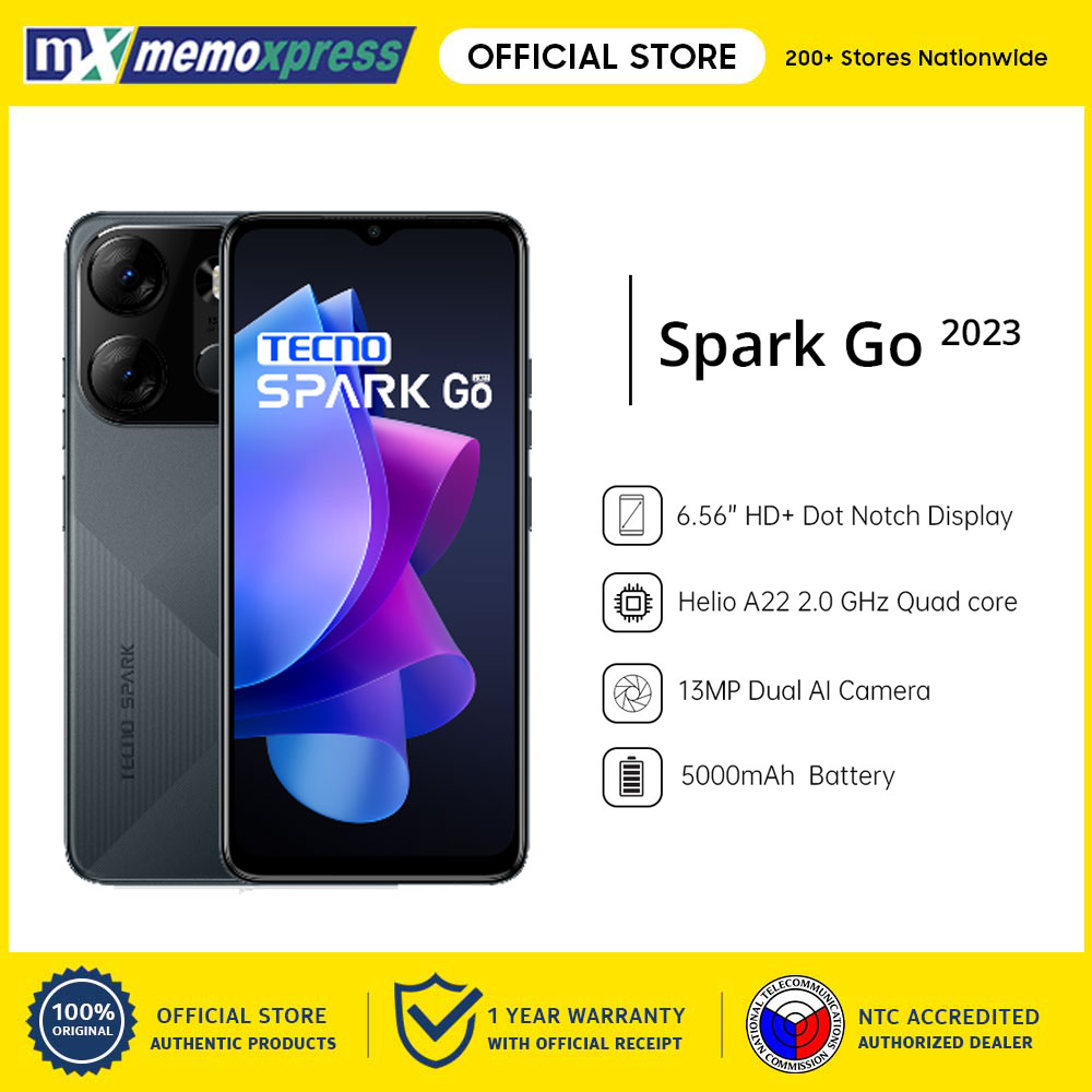 Tecno Spark Go 2023 6.56 HD+Display 13MP Dual Camera ( 64 GB