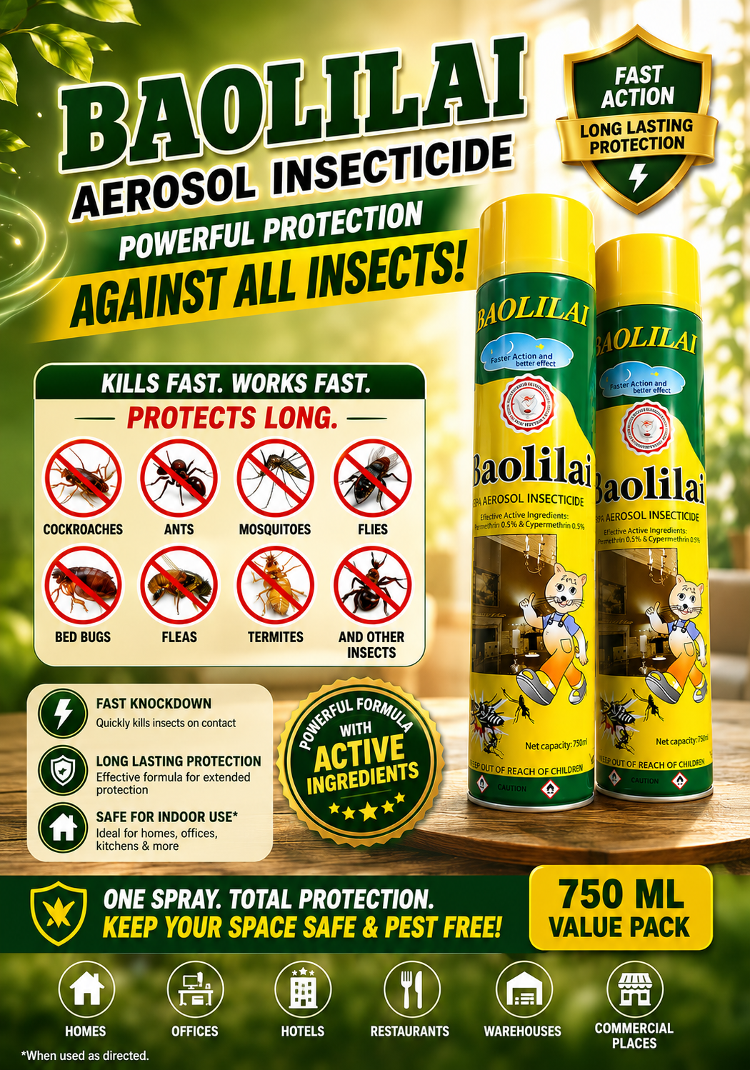 Buy 1 Take 1 Baolilai 750ml Aerosol Insecticide Spray Mosquito Spray Mosquito Killer Insect Killer