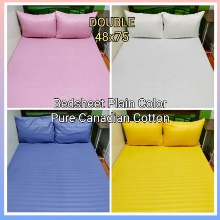 Bedsheet Double 48x75 Plain Pure Canadian Cotton