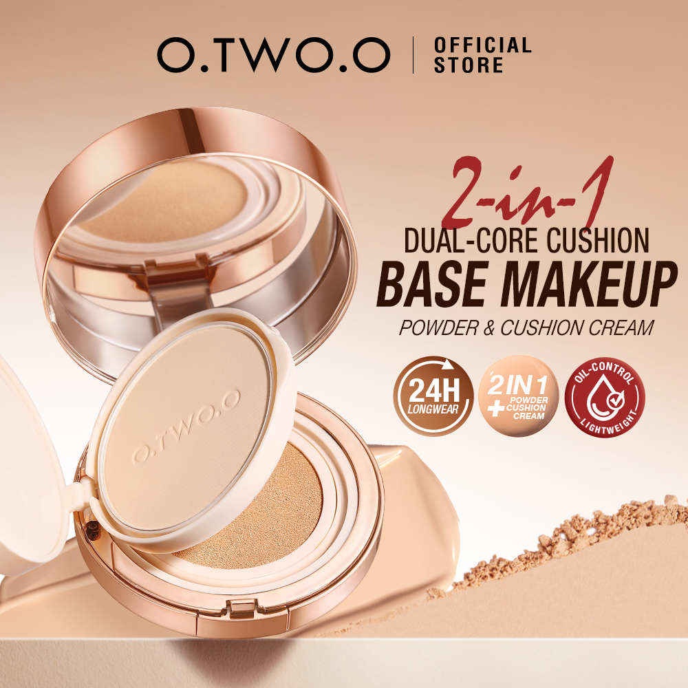 Discount on O.Two.O  shoes - SKU: O.Two.O 2 In 1 Air Cushion Cream Face Powder Long-Lasting Buildable Coverage Waterproof All Day Soft
