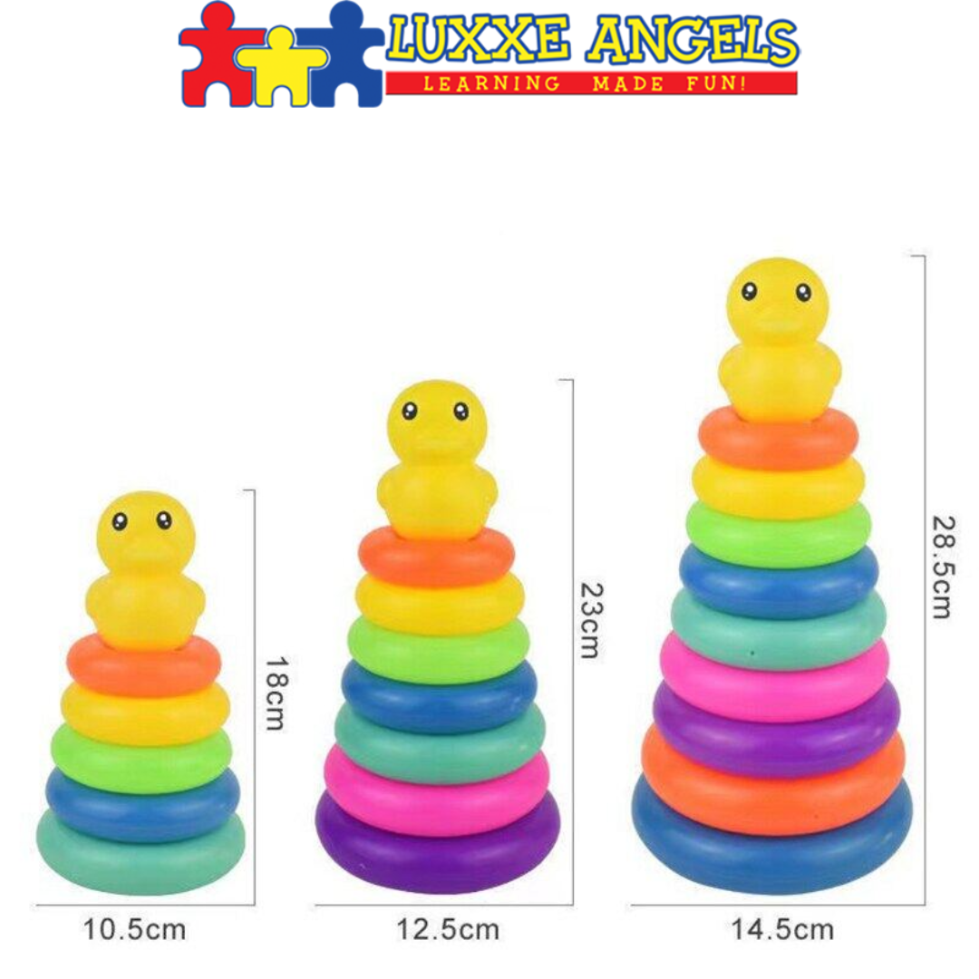 Wooden Stacking Rings Toy Baby Rainbow Tower Ring Nesting Toys Children  Building Blocks Stack Up Toy