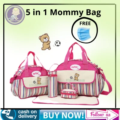 COD 5 in 1 Multifunction Diaper Mommy& Baby bag !! MOmmy And Baby !!with FREEBIES (1)