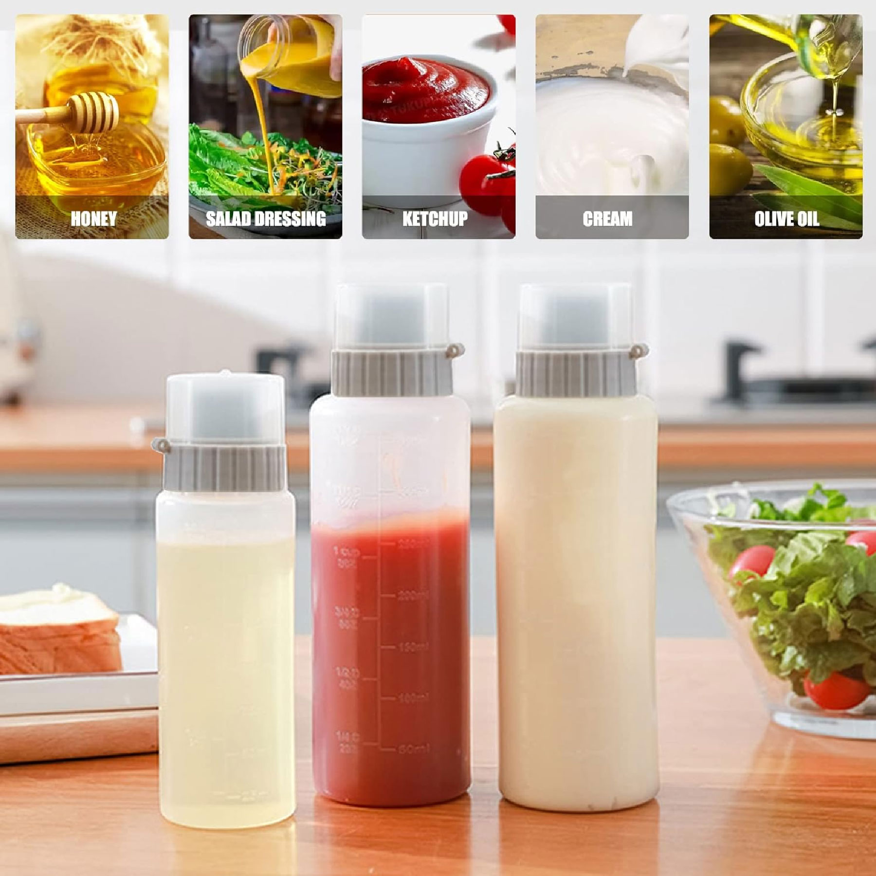 1/2/3 Pcs Plastic Squeeze Bottle For Home Use, 5-hole Design For Tomato  Sauce And Salad Dressing, Honey And Oil Dispenser, Refillable And  Leak-proof, Suitable For Salad Dressing, Ketchup, Jam, Soy Sauce, Oyster