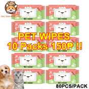 Pet Wipes - 80ct, Multifunctional Grooming Wet Tissues, Dog