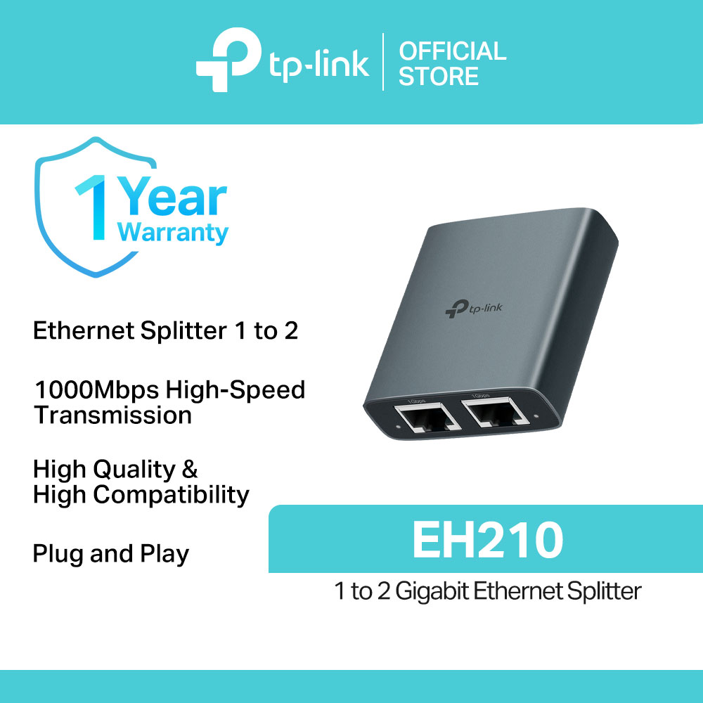 TP-Link Official / EH210 / 1000Mbps 1 to 2 Gigabit Plug and Play Ethernet Splitter
