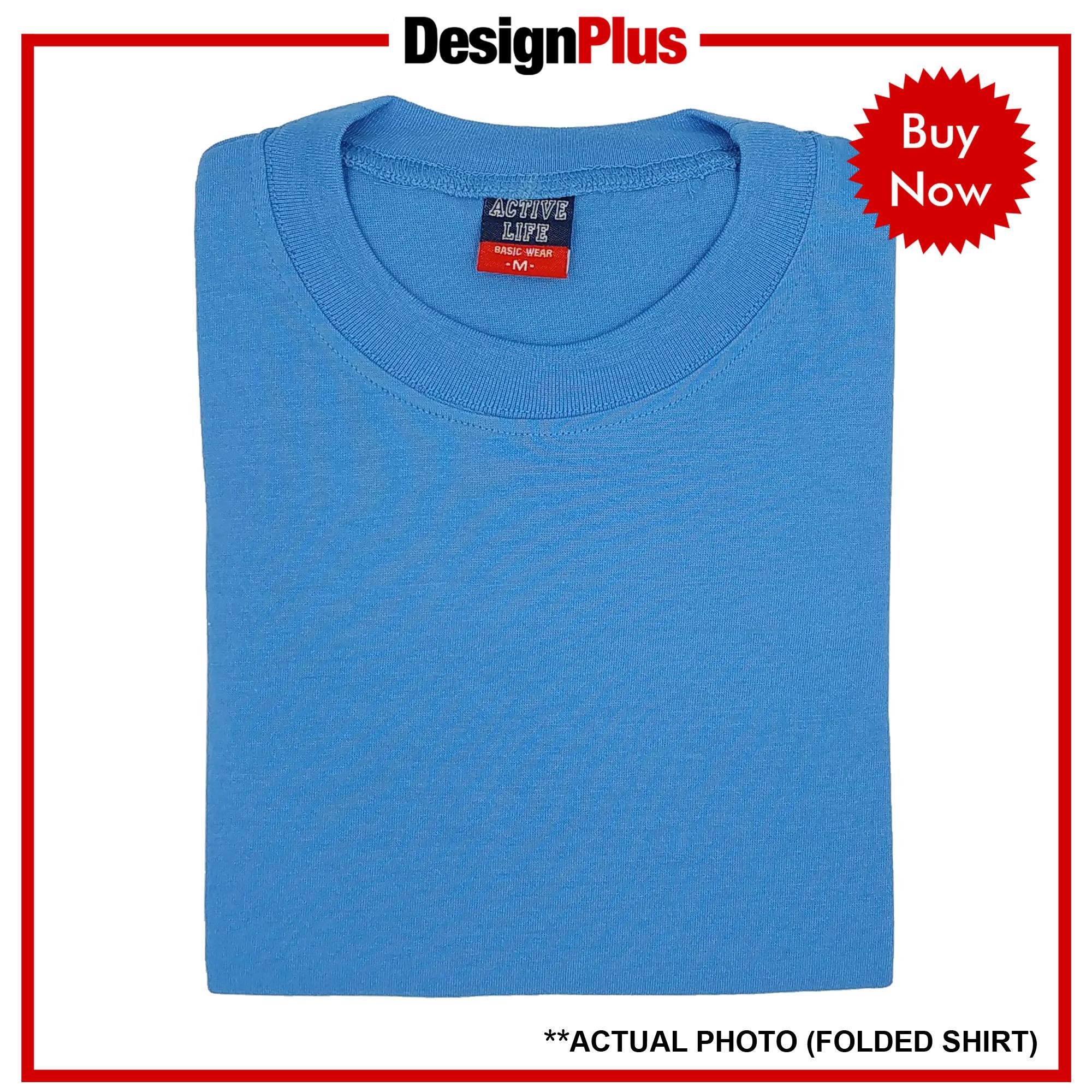 DesignPlus Active Life Plain Roundneck Basic Unisex T-Shirt Combed Cotton (Light Blue) - shirt tshirt plain tee tees Mens t shirt shirts for men tshirts t-shirts sale plain top bestseller Light