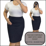 arspirefashion - Plus Size Quality Pencil Cut Skirt With 2 Sided Deep Pocket | Waist 32" - 36 Max 38" " Hips 48" Length 20.5" | XL - 3XL | Corporate Office Attire | Made with Quality Spanribs Fabric Thick & Strechable Fabric