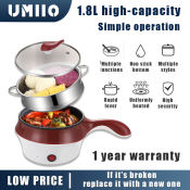 Umiio 1.8L Stainless Steel Electric Cooker with Multiple Functions