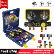 COOFARI 4 Way A/C Manifold Gauge Set for Various Refrigerants