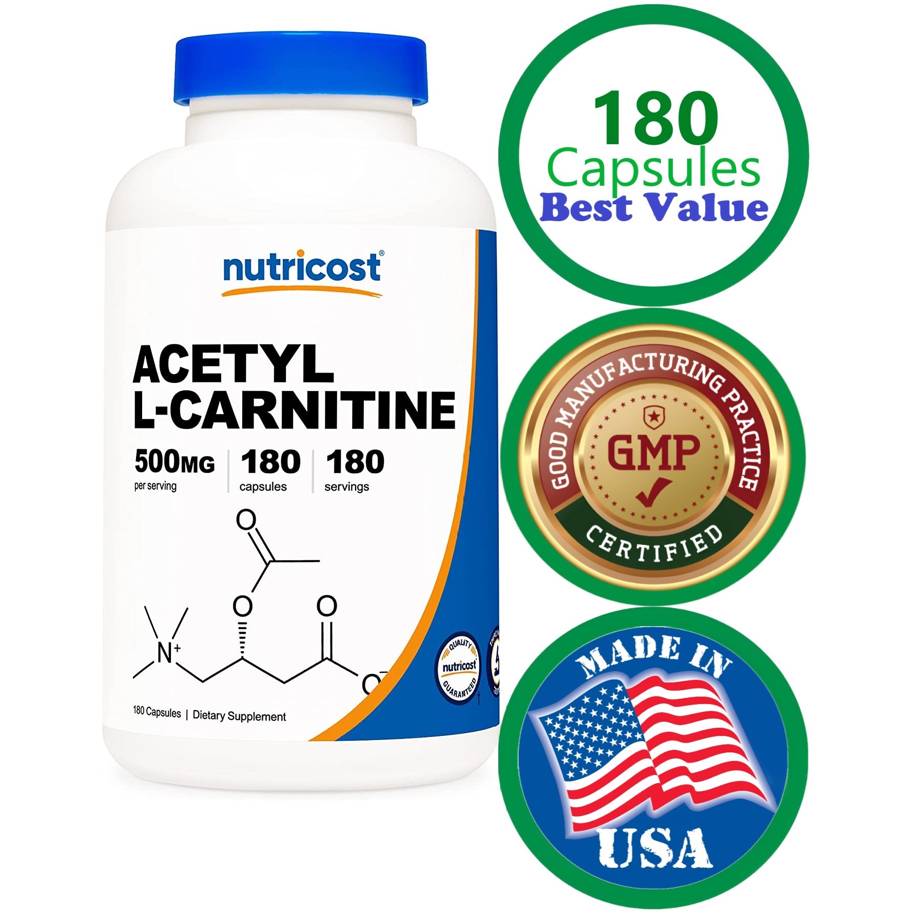 costco acetyl l carnitine Amazon.com: Nutricost Acetyl L-Carnitine (ALCAR) 500mg, 180 Capsules, 180  Servings