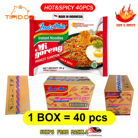 Indomie Mi Goreng Hot & Spicy Dry Noodles 80g/pack 40PACKS