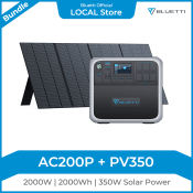 BLUETTIPOWER Solar Generator AC200P with PV350 350W Solar Panel