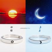 Adjustable Sun Moon Couple Rings - Trendy Jewelry by 