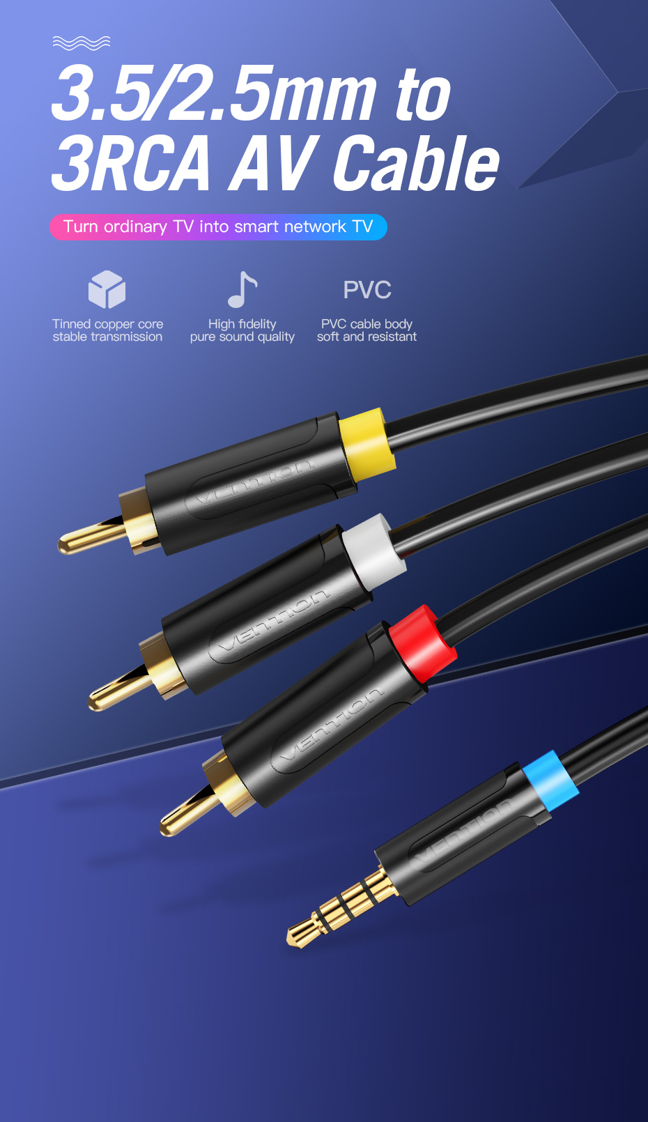 3RCA to 3 RCA Cable Audio Video Male to Male AV Cable Gold Plated for STB  DVD TV VCD Blueplayer Amplifier Cable RCA Jack