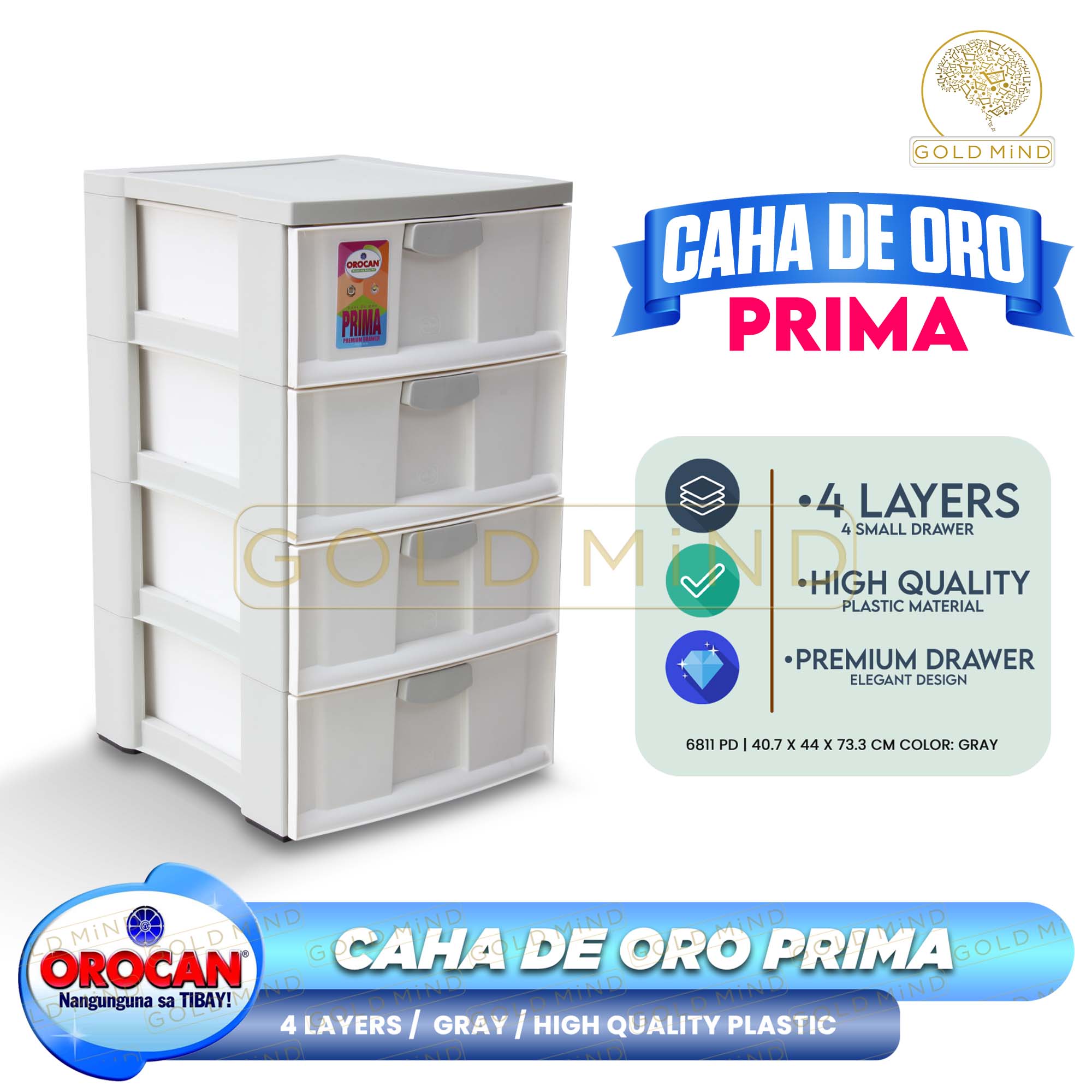 Orocan Caha de Oro Prima Premium 4-Tier Drawer