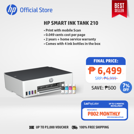 HP Smart Ink Tank 115/210 A4 Color Printer