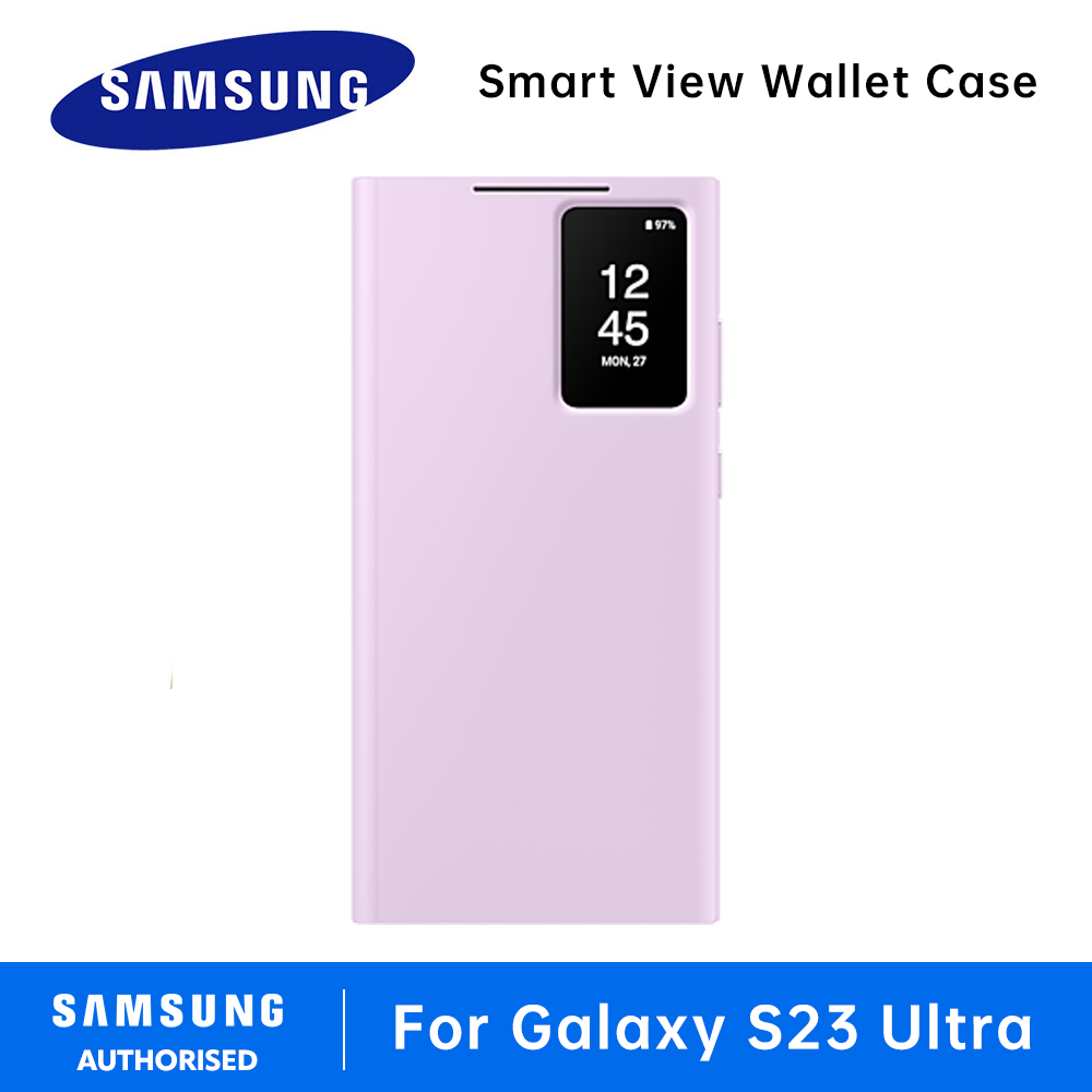Original Samsung Galaxy S23 / S23+ / S23 Ultra Smart Clear View Cover Smart View Wallet Case LED Clear Cover S-View Wallet Case windows phone case