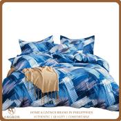 Angbon Korean Cotton Double Size Bedsheet Set with Fitted Sheet