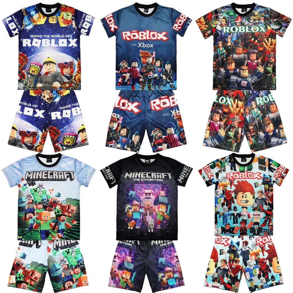 Kids Jersey Terno Roblox T-shirt Shorts for Kid Boy Printed Party Game  Shirts [ 5-12 Years Old]