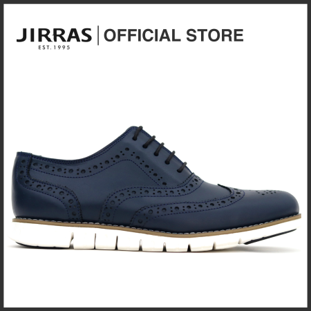 JIRRAS Handcrafted Leather Wingtip Oxford Shoes