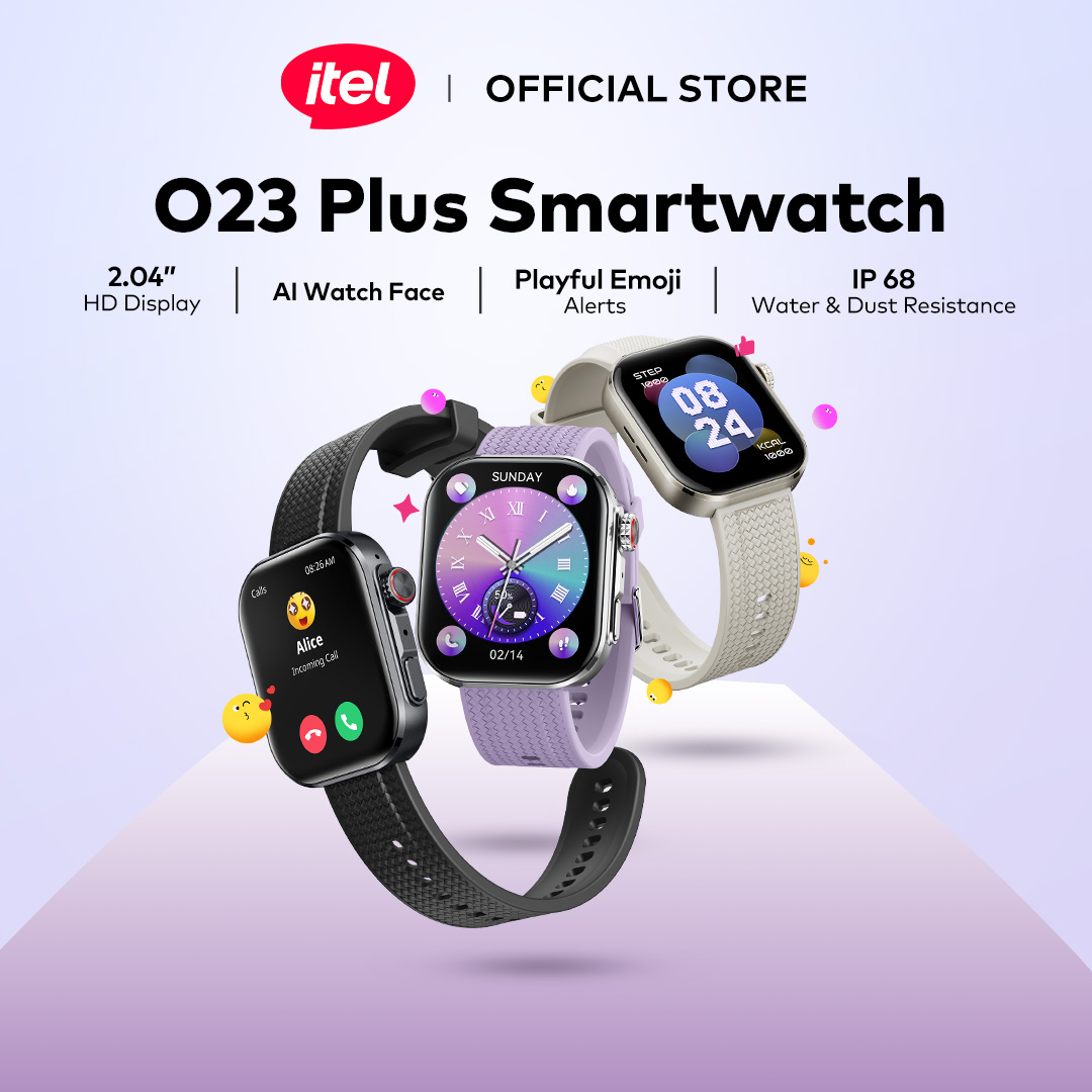 [New] itel O23Plus Smart Watch Fit Plus / 2.04" HD Display / AI Watch Face / IP68 Water Resistance