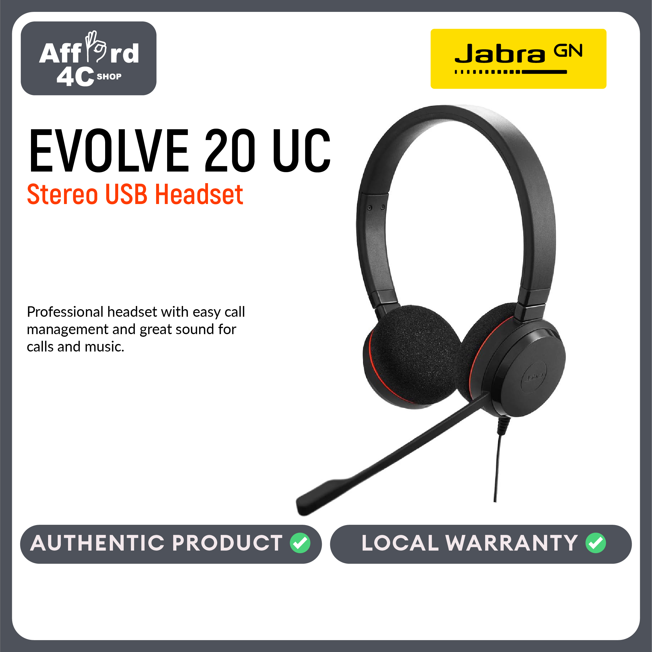 Jabra Biz 2300 Duo USB MS HD Voice (Part No. 2399-823-109) | Lazada PH