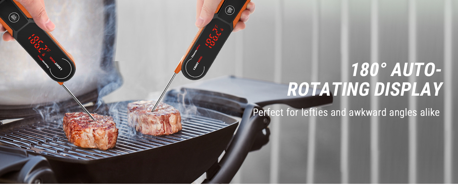 ThermoPro TP622 Backlight Digital BBQ Meat Fast Reading Thermometer For  Kitchen Cooking With Automatic Rotating Display