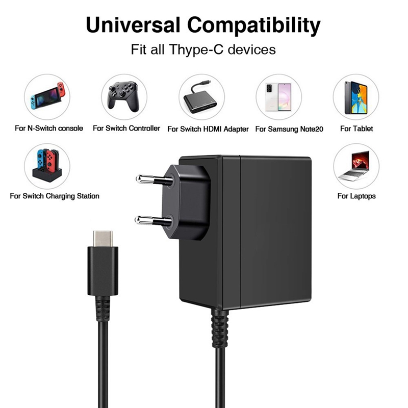 Switch Charger AC Adapter Charger Compatible for Nintendo Switch NS Game  Console 5V  USB Type C Power 