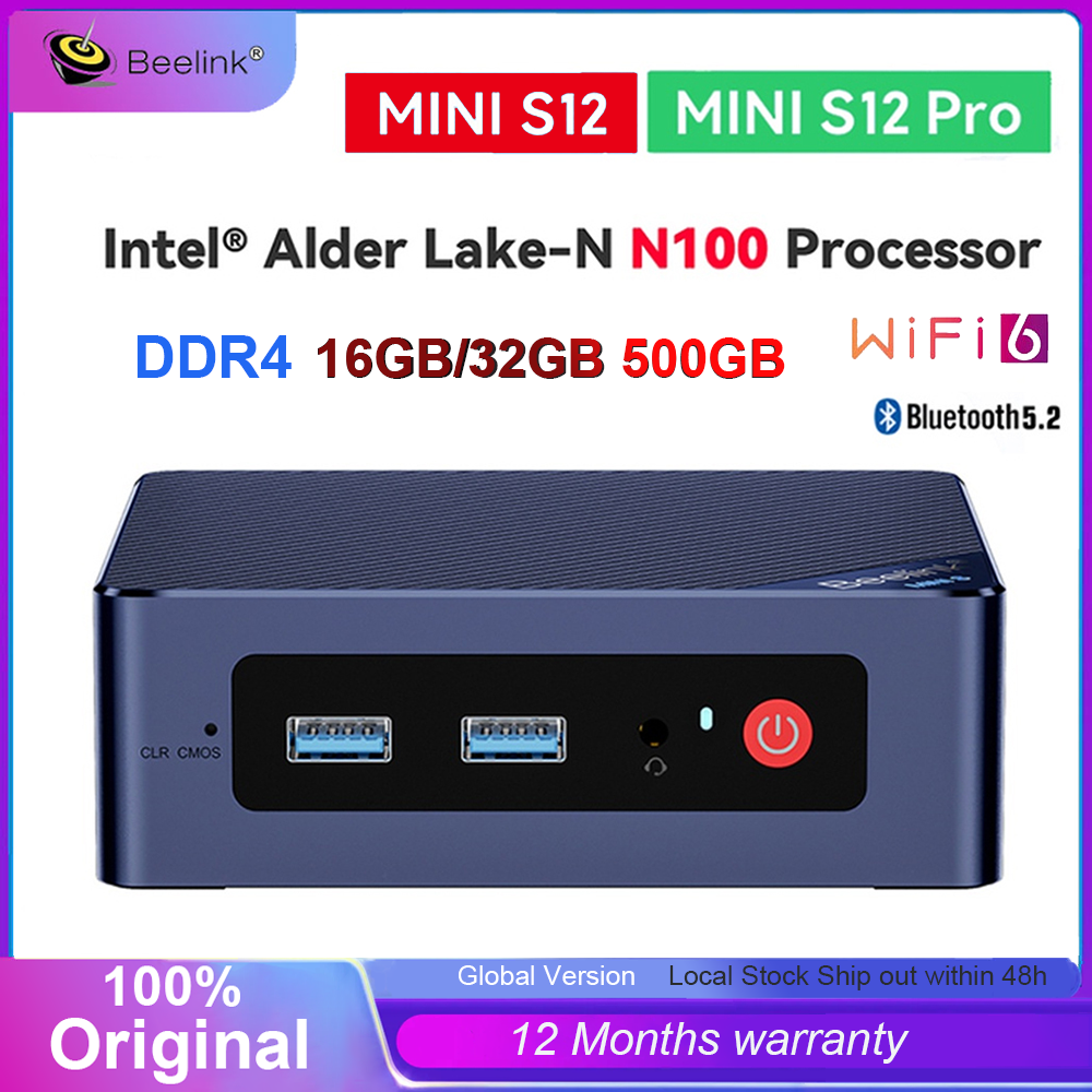Beelink EQ12 Intel 12th N100 DDR5 EQ12 Pro N305 Mini PC 8GB 500GB NVME SSD  Dual Lan Type C Gaming Computer VSMini S12 Pro