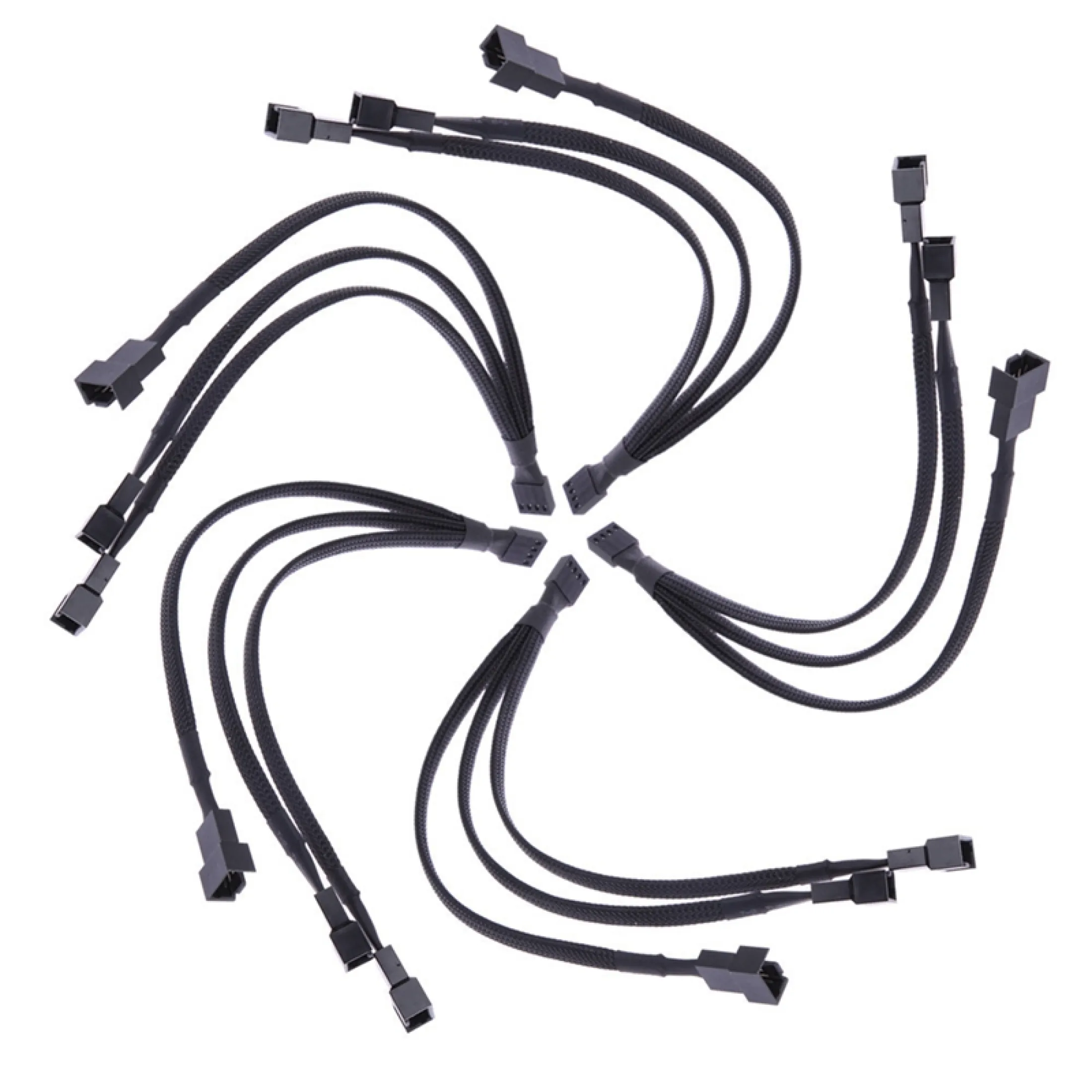 5pcs Pwm Fan Splitter Adapter Cable Sleeved Braided Y Splitter Computer 4 Pin Fan Extension Power Cable 1 To 3 Converter Lazada Indonesia