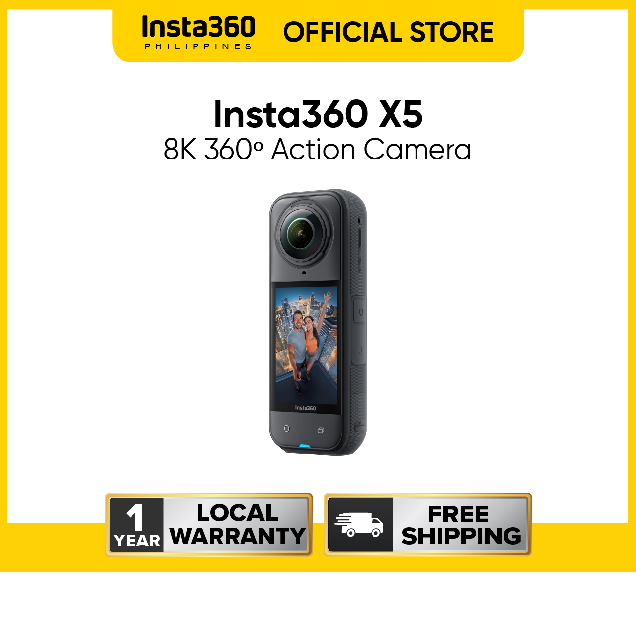Insta360 X5 360º Waterproof Action Camera with 8K Resolution and Superior Low Light Quality Presyo 32,990 Piso*Libreng Shipping