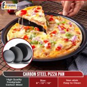 8/10/12 inch Round Deep Dish Baking Tray Steel Non-stick Plate Pizza Pan