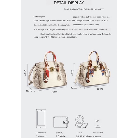 HIMALAYAN WHITE BIRKIN BAG 30cm and 25cm Lazada PH