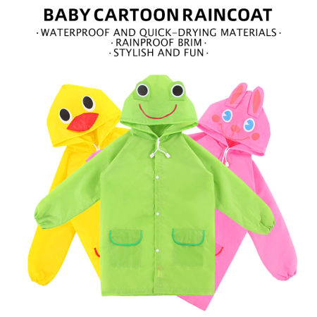 Kids Waterproof Cartoon Raincoat for Boys and Girls