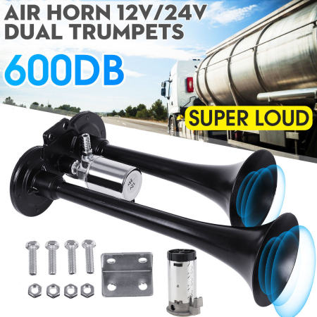 Super Loud Dual Trumpet Car Air Horn for Vehicles