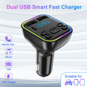 Fast Charging Car Bluetooth Receiver with FM Transmitter