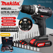 168V Cordless Brushless Drill with Batteries and Accessories