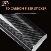 Arigos Carbon Fiber Waterproof Vinyl Car Sticker - Black