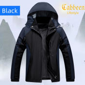 Cabbeen Men's Windbreaker Jacket with Hood and Multi-Pockets