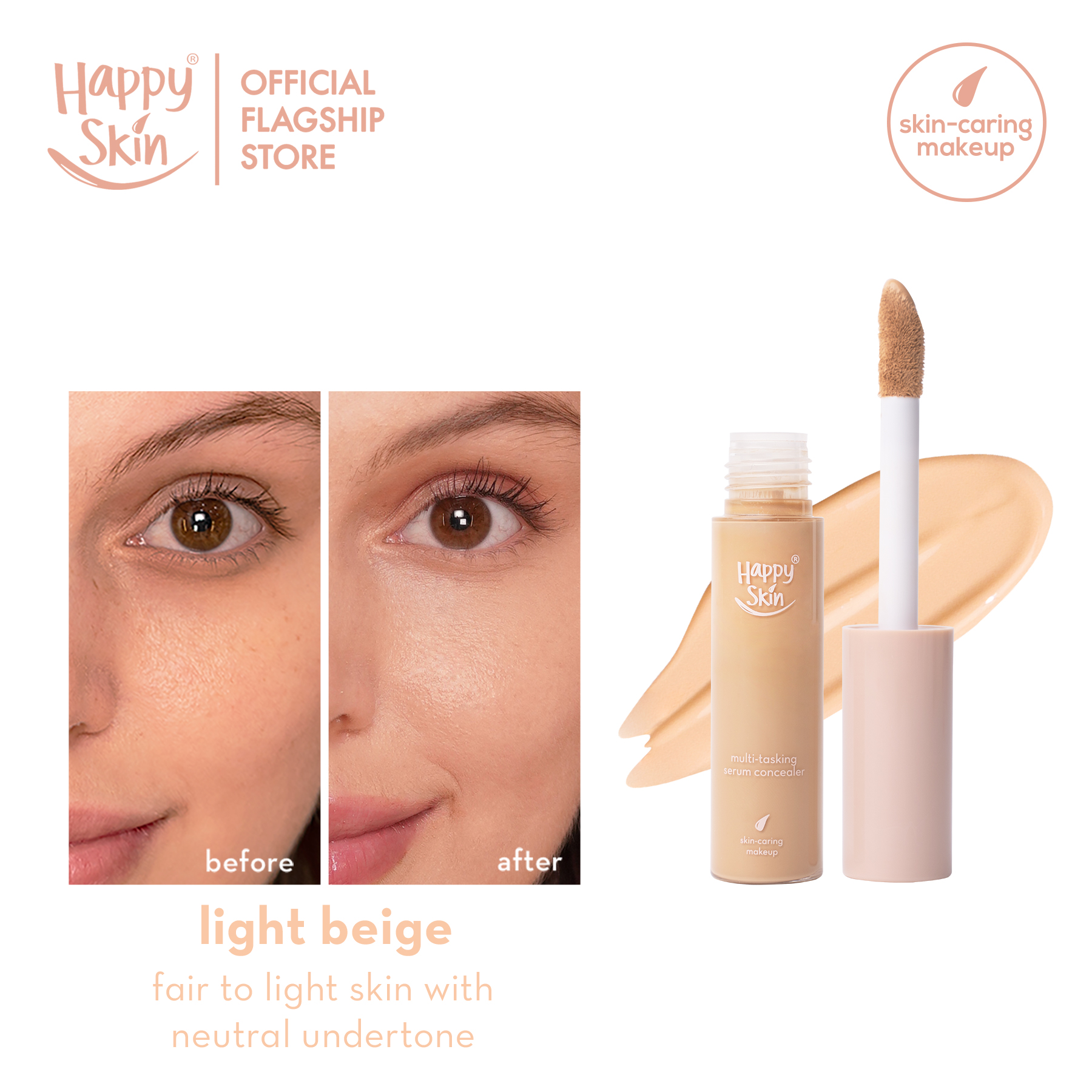 Happy Skin Second Skin Multi-Tasking Serum Concealer in Nude Beige