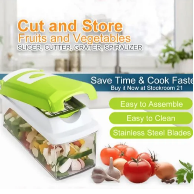 Nicer Dicer Plus 12-in-1 Vegetables Cutter, Fruit Slicer, Vegetables  Peeler, All-in-One Vegetables & Fruits Slicer, Peeler & Grater