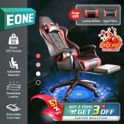 ErgoGamer Reclining Chair with Height-Adjustable Swivel and Wheels