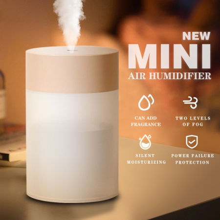 260ML Ultrasonic Humidifier Air Purifier with LED Night Lamp