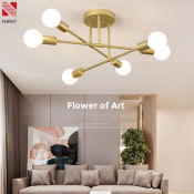 Nordic Modern LED Ceiling Light - Brushed Antique Gold