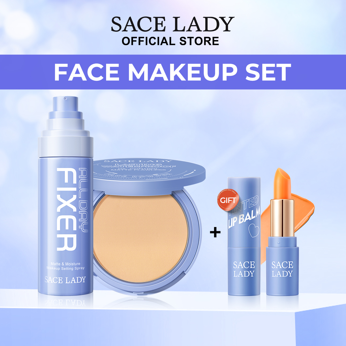 Discount on SACE LADY  shoes - SKU: SACE LADY Face Makeup Set Long-lasting Setting Spray & Oil Control Compact Powder  Moisturizing Flaw