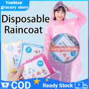 10Pcs Portable Disposable Raincoats for Adults - Unisex