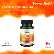 Swanson Vitamin C with Rose Hips 1000 mg 30 Caps